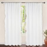 Dakota Fields Lace & Crochet Trim Voile Solid Color Sheer Curtain Panels Polyester | 84 H in | Wayfair 5A8A4A7B63D94B9F991C13002DDE8957