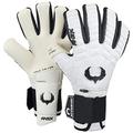 Renegade GK Eclipse Phantom Professional Goalie Gloves with Pro Fingersaves | 4mm EXT Contact Grip | White & Black Football Goal Keeper Gloves (Size 11, Mens, Womens, Neg. Cut, Level 5)