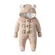 Yuwao Baby Snowsuit Winter Romper Warm Overall Cotton Jumpsuit Long Sleeve with Gloves Hooded Pramsuit Onesies Bodysuits Outfits Boys Girls 6-9 Months Blue