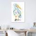 East Urban Home Pelican by Lisa Whitehouse - Graphic Art Print Canvas/Metal in Blue/White/Yellow | 40 H x 26 W x 1.5 D in | Wayfair