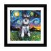East Urban Home Schnauzer Night by Aja Trier - Painting Print Paper in Blue/Gray/Green | 24 H x 24 W x 1 D in | Wayfair