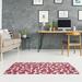 Gray/Red 48 x 0.25 in Area Rug - East Urban Home Animal Print White/Red/Gray Area Rug Polyester | 48 W x 0.25 D in | Wayfair