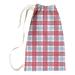 East Urban Home Houston Throwback Football Luxury Plaid Laundry Bag Fabric in Red/Gray/Blue | 29 H in | Wayfair A1F23EC10413480BA414ECC173087752