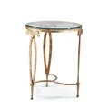 Sherrill Occasional Fleur De Lis Glass Top 3 Legs End Table Glass/Metal in Yellow | 26 H x 20 W x 20 D in | Wayfair M68-35