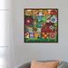 East Urban Home Mama's Colorful Quilts by Cheryl Bartley - Graphic Art Print Canvas, Wood in Brown/Green/Red | 26 H x 26 W x 1.5 D in | Wayfair