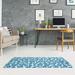 Blue/White 48 x 0.25 in Area Rug - East Urban Home Animal Print White/Blue/Yellow Area Rug Polyester | 48 W x 0.25 D in | Wayfair