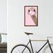 East Urban Home Ostrich w/ Bubble Gum in Pink by Big Nose Work - Graphic Art Print Canvas, Wood in Brown/Pink | 26 H x 18 W x 1.5 D in | Wayfair