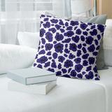 East Urban Home Square Pillow Cover Cotton Blend in White/Indigo | 16 H x 16 W x 0.2 D in | Wayfair 0E00CD1C3B92462E97634C85D9877CE1