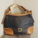 Dooney & Bourke Bags | Dooney And Bourke Navy And Tan Leather Bag | Color: Blue/Tan | Size: 9.25"X 14.5"X 5.75"