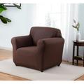 Kathy Ireland Home Ingenue Box Cushion Armchair Slipcover Polyester in Brown | 32 H x 43 W x 39 D in | Wayfair ING-CH-BN