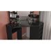 Latitude Run® Eniee Vanity w/ Mirror Wood in Black/Brown | 55.7 H x 43.7 W x 21.25 D in | Wayfair 59019FABECBA4786893EBE9CE7EE2696