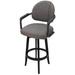 Williston Forge Polzin Swivel Counter, Bar & Extra Tall Stool Wood/Upholstered in Gray/White | 52 H in | Wayfair 53156C573A7B4E10A83DA2A66BC8F7BA