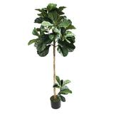 Arlmont & Co. Linca 60" Artificial Fiddle Leaf Fig Tree in Pot Polyester/Plastic in Black | 60 H x 24 W x 24 D in | Wayfair