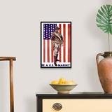 Trinx Be A U.S. Marine, Vintage Poster, by James Montgomery Flagg James Montgomery Flagg Floater Frame Print on Canvas Canvas | Wayfair