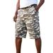 Men's Big & Tall 12" Side Elastic Cargo Short with Twill Belt by KingSize in Camo (Size 3XL)