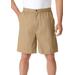 Men's Big & Tall Knockarounds® 8" Full Elastic Plain Front Shorts by KingSize in True Khaki (Size 5XL)