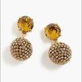 J. Crew Jewelry | Nwt J Crew Yellow Pave Ball Drop Earrings | Color: Yellow | Size: Os