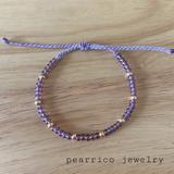 Brandy Melville Jewelry | Amethyst // Beaded Bracelet | Color: Gold/Purple | Size: Os