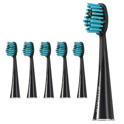 Ailoria Shine Bright Replacement Extra Clean Ersatzbürstenkopf Schwarz 6er Set Silber