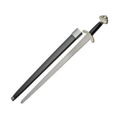 India Made Medieval Viking Sword 38in Overall 30in Carbon Steel Blade Black Leather Wrapped Handle Iron Guard And Pommel Black Leather Wrapped