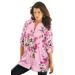 Plus Size Women's English Floral Big Shirt by Roaman's in Pink Romantic Rose (Size 28 W) Button Down Tunic Shirt Blouse