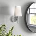 Willa Arlo™ Interiors Erlandson 1 - Light Dimmable Armed Sconce Glass/Metal in Gray | 11.75 H x 5.25 W x 6.75 D in | Wayfair DBYH2818 34623616