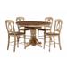 Sunset Trading Brook 5 Piece Round or Oval Butterfuly Leaf Pub Table Set With Napoleon Stools - Sunset Trading DLU-BR4260CB-B50-PW5PC