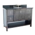 "49"" Single vanity in Silvery Brown finish with Black Galaxy top and oval sink - BellaTerra 400300-SB-BGO"