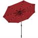 Costway 10' Solar LED Lighted Patio Market Umbrella Shade Tilt Adjustment Crank-Dark Red