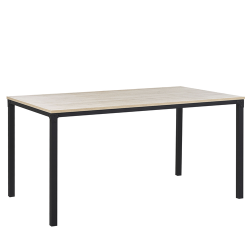 Esstisch Braun und Schwarz 90x150 cm MDF Tischplatte mit Metallbeinen Schwarz Rechteckig Moderner Stil Esszimmer Küche Wohnküche