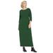 Plus Size Women's 3/4 Sleeve Knit Maxi Dress by ellos in Midnight Green (Size 6X)