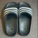 Adidas Shoes | Adidas Adilette Aqua Stripe Slides | 6 | Color: Black/White | Size: 6