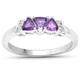 The Amethyst Ring Collection: 9ct White Gold Amethyst & Diamond Engagement Ring, Ring Size U