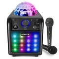 VONYX SBS50B-PLUS Kids Karaoke Machine Speaker System with Microphones, Disco Light & Bluetooth