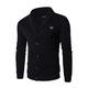 Mens Knitted Cardigan Classic Style Cardigans V Neck Button Jumper Plain Coloured L Black
