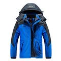 MOTOCO Men Sportswear Hooded Softshell Outdoor Raincoat Jacket Lightweight Windproof Mountain Hiking Climbing Windbreaker Coat(4XL,Blue)