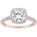 Stella Grace 14k Rose Gold 2 Carat T.W. Lab-Created Moissanite & 1/4 carat T.W Diamond Halo Engagement Ring, Women's, Size: 8, White