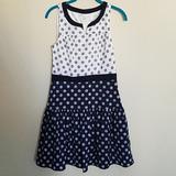 J. Crew Dresses | J. Crew Polka Dot Dress | Color: Blue/Cream | Size: 2