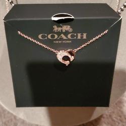 Coach Jewelry | Coach Gold Plated Gorgeous Necklace With Swarsowsk | Color: Gold/Silver | Size: 16 To 18 " Lobster Claw Closure C On Back