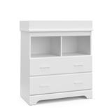 Storkcraft Brookside 2-Drawer Changing Table Dresser Wood in White | 38.74 H x 34.09 W x 18.19 D in | Wayfair 03662-101