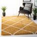 White/Yellow 96 x 0.81 in Indoor Area Rug - Ebern Designs Arauz Geometric Gold/Ivory Area Rug | 96 W x 0.81 D in | Wayfair