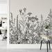 GK Wall Design Garden Hand Drawing Wall Mural Vinyl in Black/White | 150" W x 98" L | Wayfair GKWP000181W150H98_V