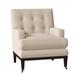 Armchair - Duralee Downtown 34" Wide Tufted Down Cushion Armchair Polyester in White/Brown | 35 H x 34 W x 29 D in | Wayfair