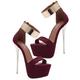 Holibanna Platform Heels Womens High Platform Sandals Womens Sandals Super High Heel Stiletto Pumps Round Toe 16cm Heeled Platform Shoes Women's Heeled Sandals Flatform Sandals Claret