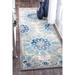 Blue 30 x 0.3 in Area Rug - Bungalow Rose Swam Vintage Floral Power Loom Performance Rug Polypropylene | 30 W x 0.3 D in | Wayfair