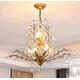 Ganeed Crystal Chandeliers,Vintage Pendant Lighting Crystal Chandelier Lighting Fixtures with 8 Lights,Ceiling Light Fixture for Living Room Bedroom Restaurant Porch Hallway (Gold)