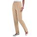 Plus Size Women's Straight-Leg Soft Knit Pant by Roaman's in New Khaki (Size 1X) Pull On Elastic Waist