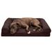 Quilted Full Support Sofa Pet Bed, 36" L X 27" W X 6.5" H, Coffee, Large, Brown