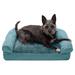 Plush & Suede Full Support Sofa Pet Bed, 20" L X 15" W X 5.5" H, Deep Pool, Small, Blue