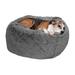 Round Plush Ball Pet Bed, 23.6" L X 23.6" W X 34" D, Gray Mist, Large